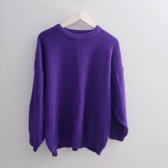 Roaman's Sweaters - Roaman's- Vintage oversized purple knitted sweater
